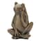 Glitzhome® 12" Resin Bronze Sitting Frog Statue